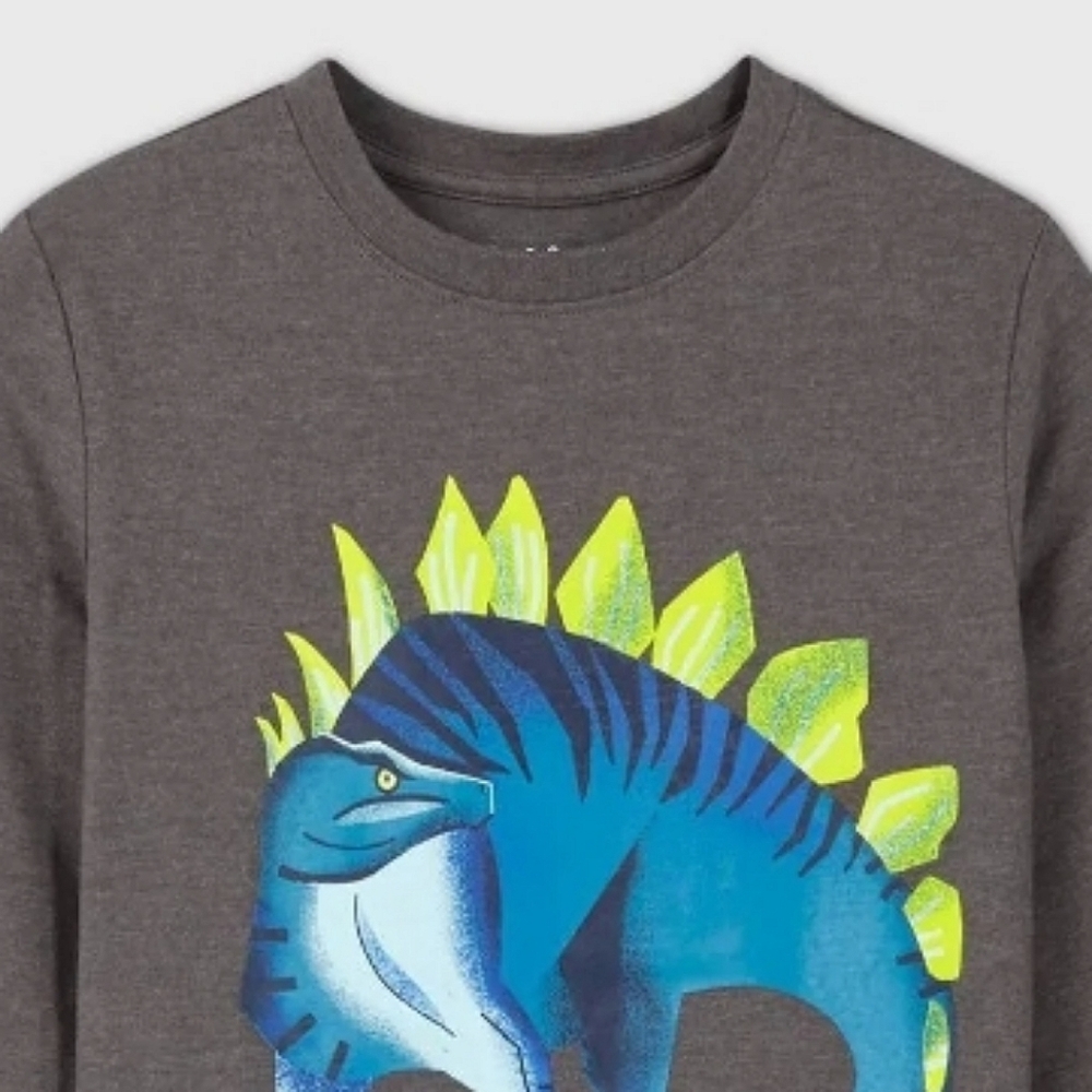 🎉 Cat & Jack Dinosaur Themed Long Sleeve Shirt - Size M (8/10) - Picture 2 of 5